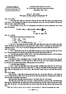 Đề thi tuyển sinh vào Lớp 10 THPT chuyên Phan