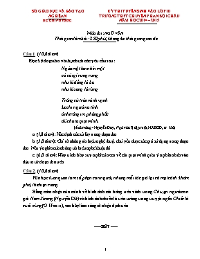 Đề thi tuyển sinh vào Lớp 10 THPT chuyên Phan