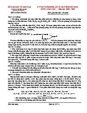 Đề thi tuyển sinh vào Lớp 10 THPT chuyên Quốc
