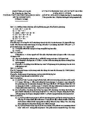 Đề thi tuyển sinh vào Lớp 10 THPT môn Hóa học
