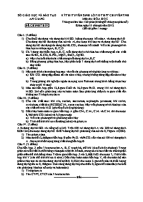 Đề thi tuyển sinh vào Lớp 10 THPT môn Hóa học năm 2012 (Dành cho lớp chuyên Hóa) - Trường THPT chuyên Thoại Ngọc Hầu
