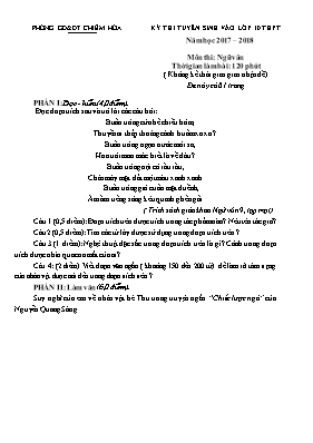 Đề thi tuyển sinh vào Lớp 10 THPT môn Ngữ văn