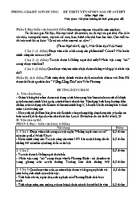 Đề thi tuyển sinh vào Lớp 10 THPT môn Ngữ văn