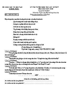 Đề thi tuyển sinh vào Lớp 10 THPT môn Ngữ văn
