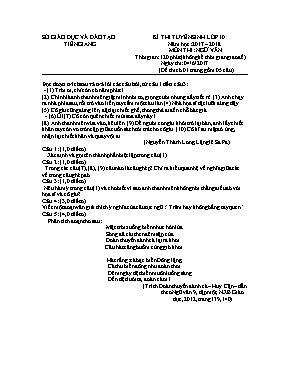 Đề thi tuyển sinh vào Lớp 10 THPT môn Ngữ văn