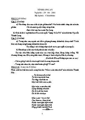 Đề thi tuyển sinh vào Lớp 10 THPT môn Ngữ văn tỉnh Long An năm 2011
