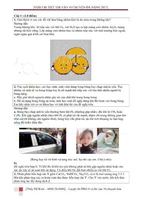 Đề thi vào Lớp 10 THPT chuyên Đà Nẵng môn Hóa