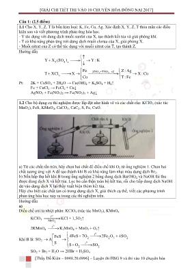 Đề thi vào Lớp 10 THPT chuyên Hóa học tỉnh Đồ