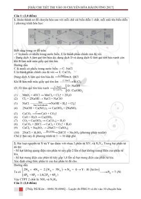 Đề thi vào Lớp 10 THPT chuyên Hóa học tỉnh Hả