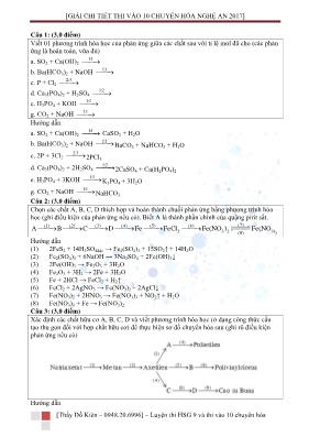 Đề thi vào Lớp 10 THPT chuyên Hóa học tỉnh Ng