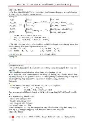 Đề thi vào Lớp 10 THPT chuyên Hóa học tỉnh Qu