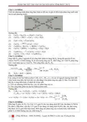 Đề thi vào Lớp 10 THPT chuyên Hóa học tỉnh Vĩ
