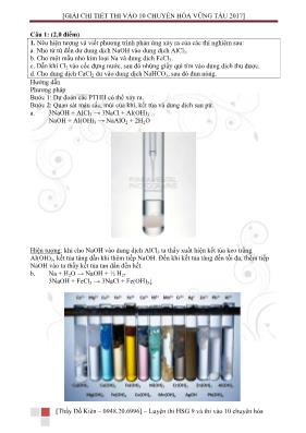 Đề thi vào Lớp 10 THPT chuyên Hóa học tỉnh Vũ