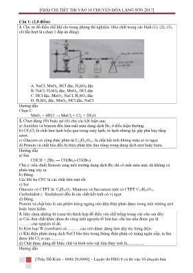 Đề thi vào Lớp 10 THPT chuyên Lạng Sơn môn Hó
