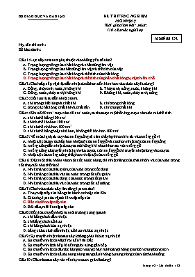 Đề trắc nghiệm kiểm tra học kỳ 2 môn Vật lý L