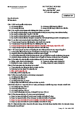 Đề trắc nghiệm kiểm tra học kỳ 2 môn Vật lý Lớp 8 - Mã đề 209