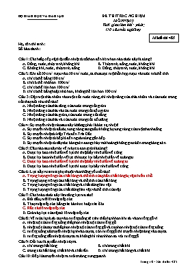 Đề trắc nghiệm kiểm tra học kỳ 2 môn Vật lý L