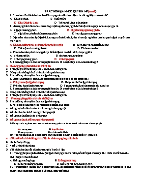 Đề trắc nghiệm ôn tập môn Sinh học Lớp 9