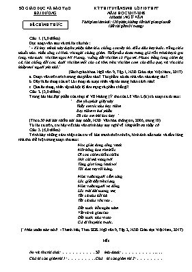 Đề tuyển sinh Lớp 10 THPT môn Ngữ văn - Năm h