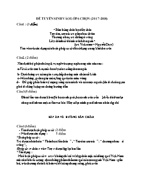 Đề tuyển sinh vào Lớp 6 chọn môn Ngữ văn