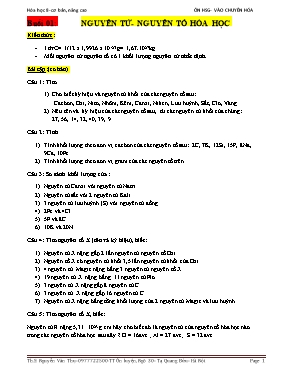 Giáo án Bồi dưỡng học sinh giỏi Hóa học 8 - B