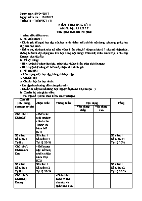Giáo án Địa lý Lớp 7 - Tiết 71: Kiểm tra học 
