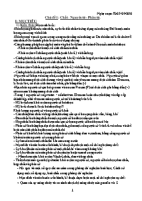 Giáo án Hóa học 8 (Theo chủ đề) - Năm học 201