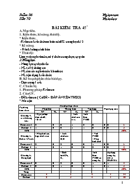 Giáo án Hóa học 8 - Tiết 70: Kiểm tra 1 tiết