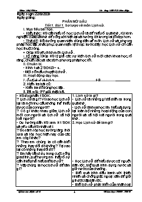 Giáo án Lịch sử Lớp 6 - Chương trình cả năm (Bản đẹp)