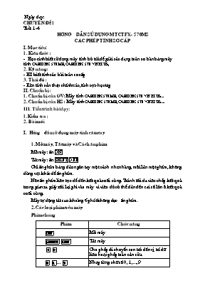 Giáo án Máy tính cầm tay