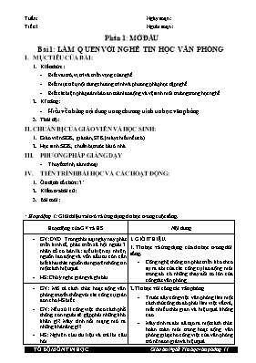 Giáo án nghề Tin học văn phòng