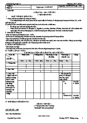 Giáo án Ngữ văn 12 - Tiết 11: Bài viết số 1 -