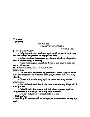 Giáo án Ngữ văn Lớp 7 - Chương trình học kì I