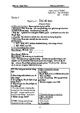 Giáo án Ngữ văn Lớp 8 - Tiết 1 đến 8 - Năm học 2012-2013