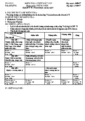 Giáo án Ngữ văn Lớp 9 - Tiết 157: Kiểm tra 1