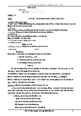 Giáo án Phụ đạo Ngữ văn Lớp 7 - Chương trình học kì II