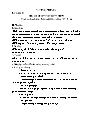 Giáo án Sinh học 6 - Chủ đề: Sinh trưởng của