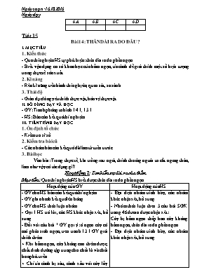 Giáo án Sinh học Lớp 6 - Bài 14: Thân dài ra 