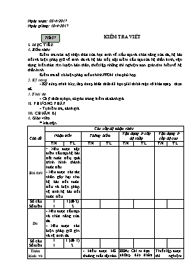 Giáo án Sinh học Lớp 8 - Tiết 57: Kiểm tra vi