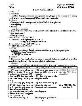 Giáo án Sinh học Lớp 9 - Tiết 10: Giảm phân -