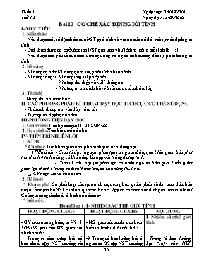 Giáo án Sinh học Lớp 9 - Tiết 12: Cơ chế xác định giới tính - Năm học 2016-2017