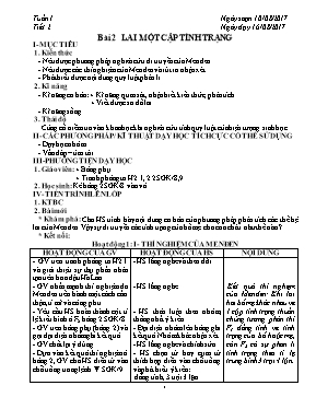 Giáo án Sinh học Lớp 9 - Tiết 2: Lai một cặp