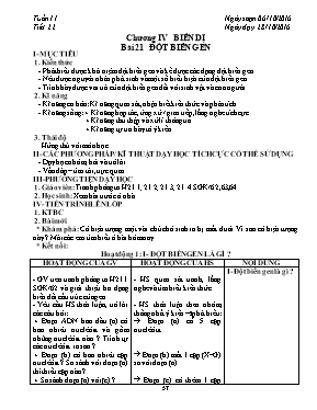 Giáo án Sinh học Lớp 9 - Tiết 22: Đột biến gen - Năm học 2016-2017