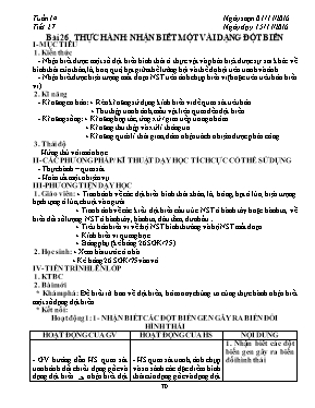 Giáo án Sinh học Lớp 9 - Tiết 27: Thực hành N