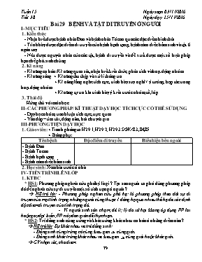 Giáo án Sinh học Lớp 9 - Tiết 30: Bệnh và tật