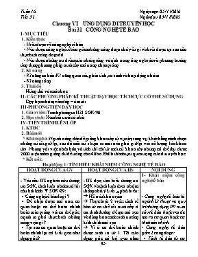 Giáo án Sinh học Lớp 9 - Tiết 32: Công nghệ t