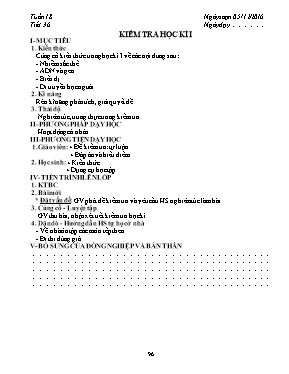 Giáo án Sinh học Lớp 9 - Tiết 36: Kiểm tra họ