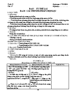 Giáo án Sinh học Lớp 9 - Tiết 37: Các phương 