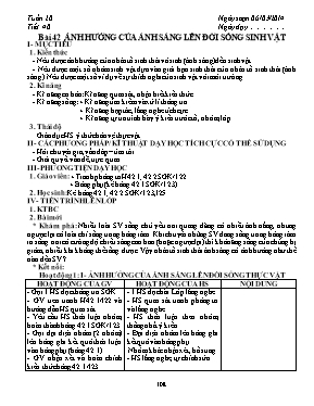 Giáo án Sinh học Lớp 9 - Tiết 40: Ảnh hưởng c