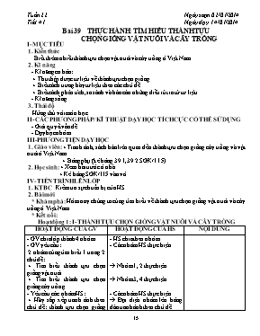 Giáo án Sinh học Lớp 9 - Tiết 41: Thực hành T